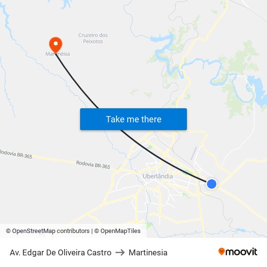 Av. Edgar De Oliveira Castro to Martinesia map