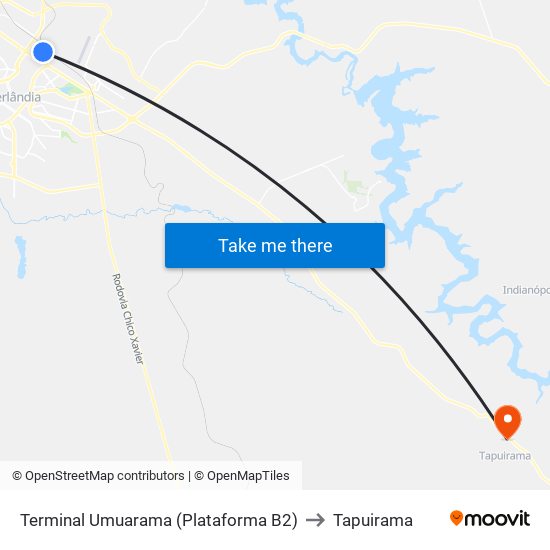 Terminal Umuarama (Plataforma B2) to Tapuirama map