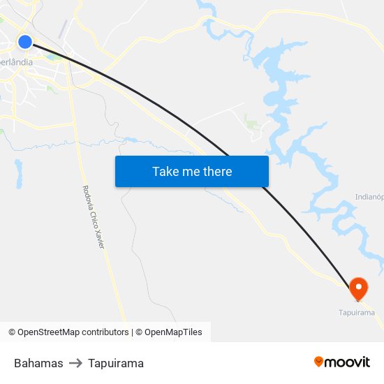 Bahamas to Tapuirama map