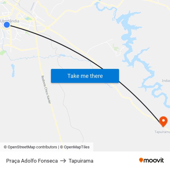 Praça Adolfo Fonseca to Tapuirama map
