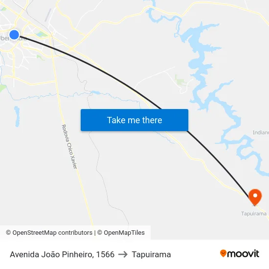 Avenida João Pinheiro, 1566 to Tapuirama map