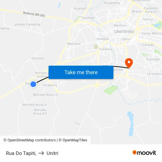 Rua Do Tapiti, to Unitri map