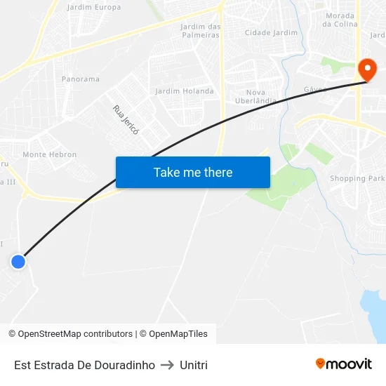Est Estrada De Douradinho to Unitri map