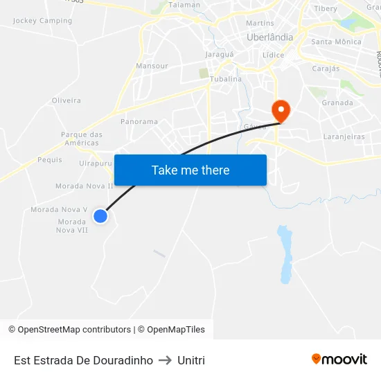 Est Estrada De Douradinho to Unitri map