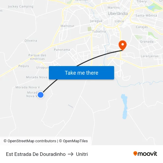 Est Estrada De Douradinho to Unitri map