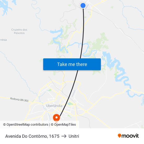 Avenida Do Contôrno, 1675 to Unitri map