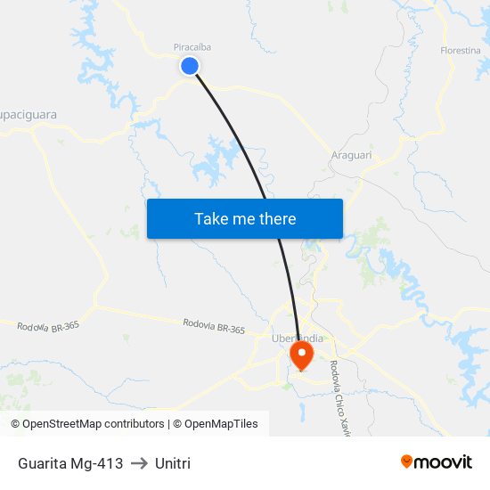 Guarita Mg-413 to Unitri map