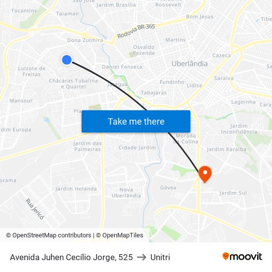 Avenida Juhen Cecílio Jorge, 525 to Unitri map