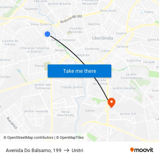 Avenida Do Bálsamo, 199 to Unitri map