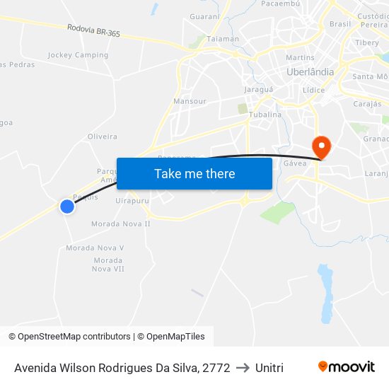 Avenida Wilson Rodrigues Da Silva, 2772 to Unitri map