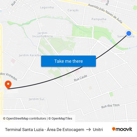 Terminal Santa Luzia - Área De Estocagem to Unitri map