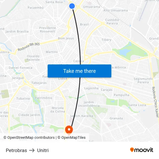 Petrobras to Unitri map