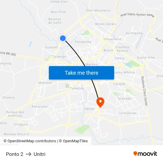 Ponto 2 to Unitri map
