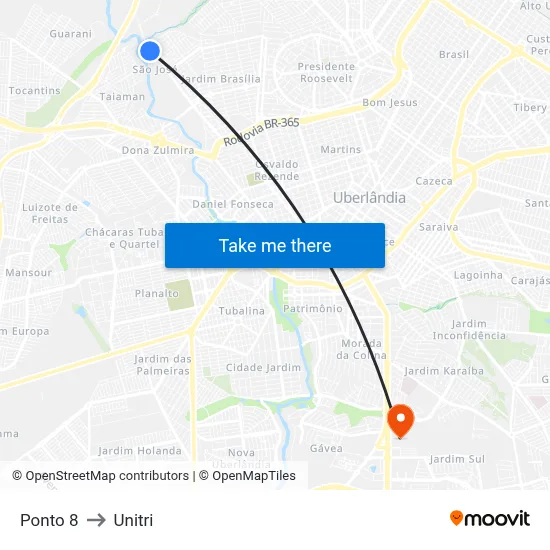Ponto 8 to Unitri map