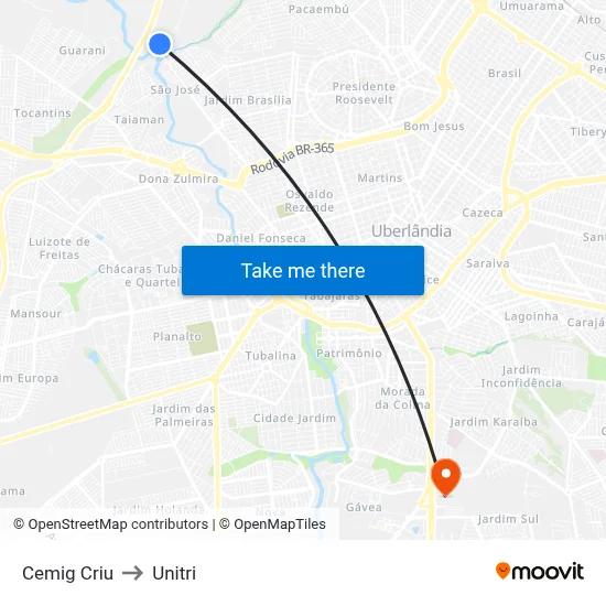 Cemig Criu to Unitri map