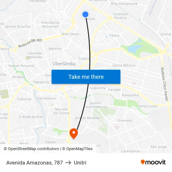 Avenida Amazonas, 787 to Unitri map