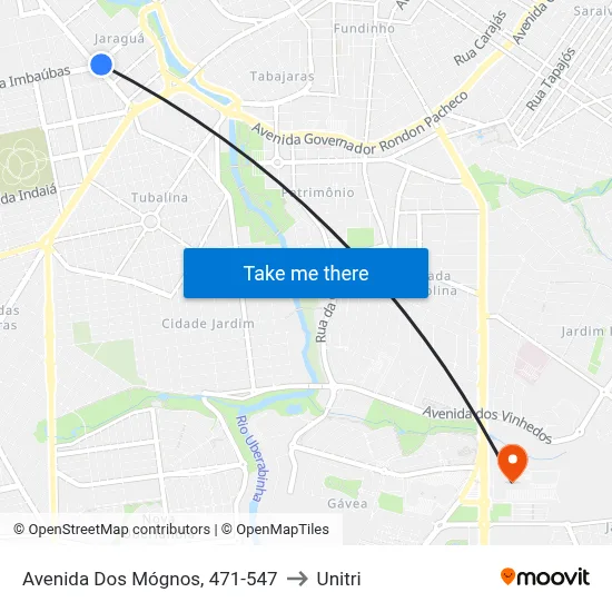 Avenida Dos Mógnos, 471-547 to Unitri map