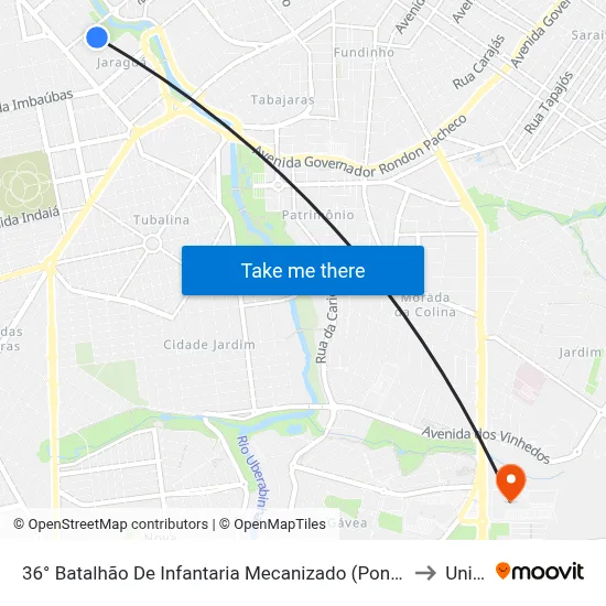 36° Batalhão De Infantaria Mecanizado (Ponto 3) to Unitri map