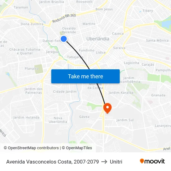 Avenida Vasconcelos Costa, 2007-2079 to Unitri map