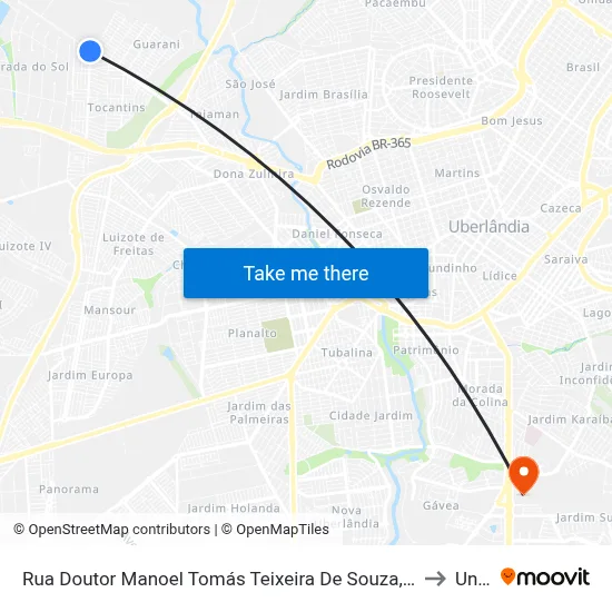Rua Doutor Manoel Tomás Teixeira De Souza, 1411-1463 to Unitri map