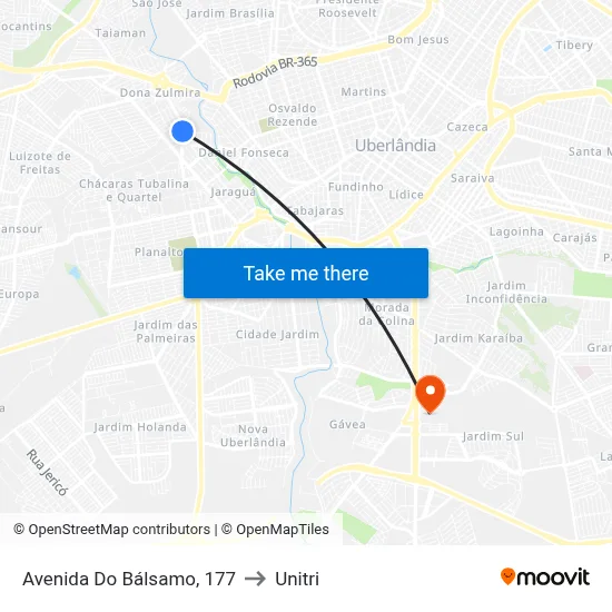 Avenida Do Bálsamo, 177 to Unitri map
