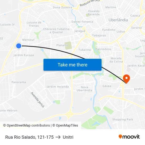 Rua Rio Salado, 121-175 to Unitri map