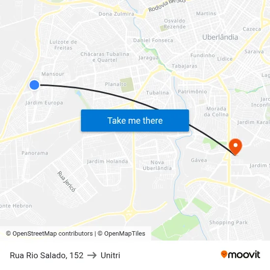 Rua Rio Salado, 152 to Unitri map