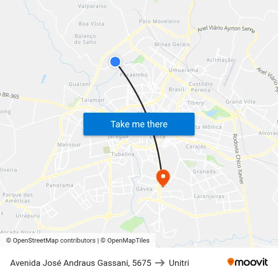Avenida José Andraus Gassani, 5675 to Unitri map