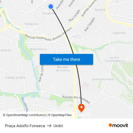 Praça Adolfo Fonseca to Unitri map