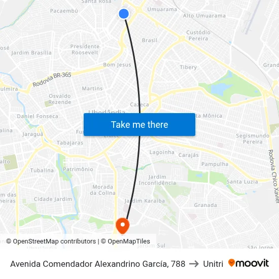 Avenida Comendador Alexandrino García, 788 to Unitri map