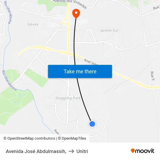 Avenida José Abdulmassih, to Unitri map