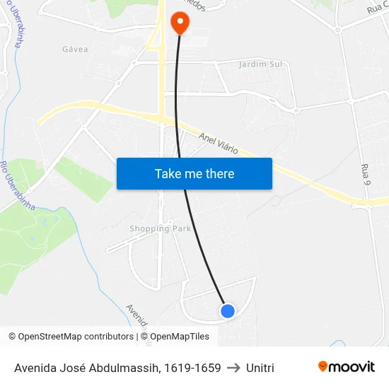 Avenida José Abdulmassih, 1619-1659 to Unitri map