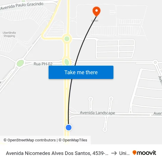 Avenida Nicomedes Alves Dos Santos, 4539-7733 to Unitri map