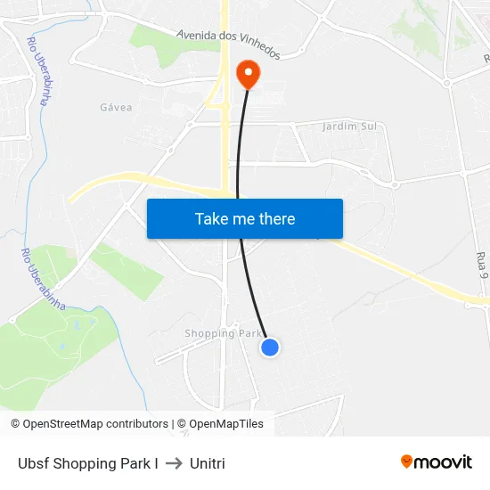 Ubsf Shopping Park I to Unitri map