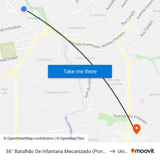 36° Batalhão De Infantaria Mecanizado (Ponto 2) to Unitri map