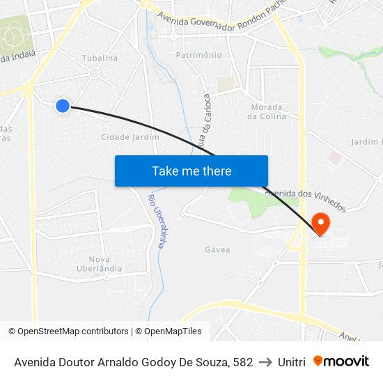 Avenida Doutor Arnaldo Godoy De Souza, 582 to Unitri map