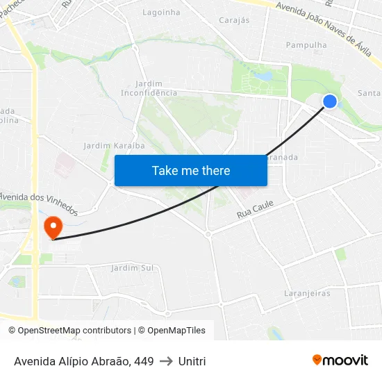 Avenida Alípio Abraão, 449 to Unitri map