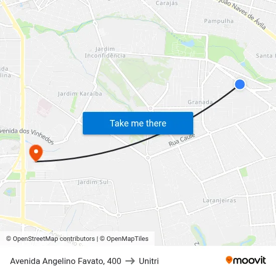 Avenida Angelino Favato, 400 to Unitri map