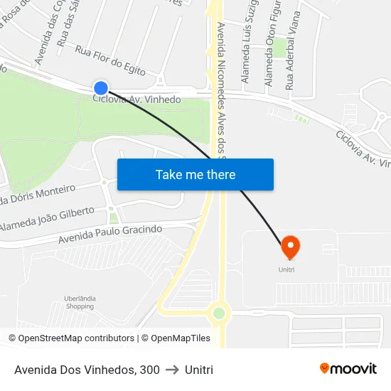 Avenida Dos Vinhedos, 300 to Unitri map