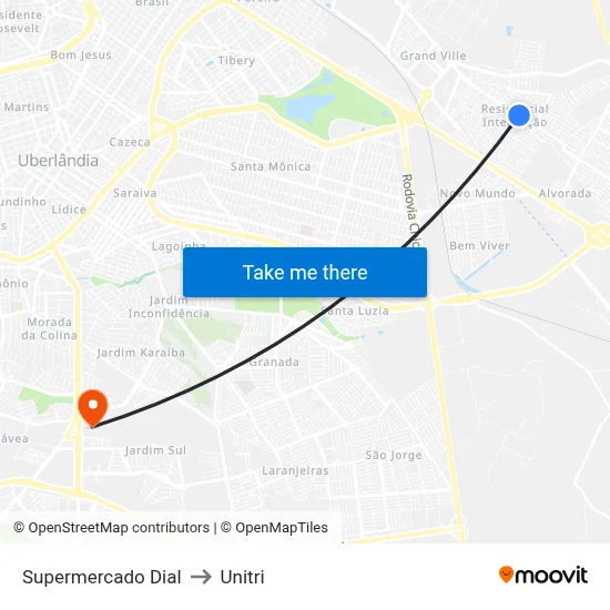 Supermercado Dial to Unitri map