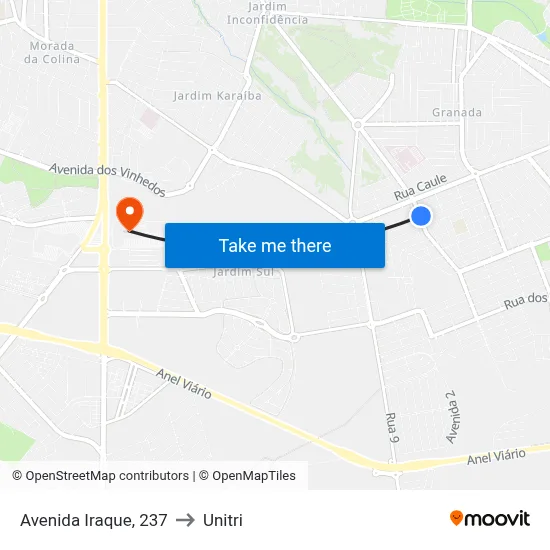 Avenida Iraque, 237 to Unitri map