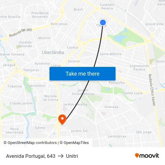 Avenida Portugal, 643 to Unitri map