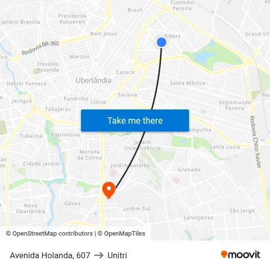 Avenida Holanda, 607 to Unitri map