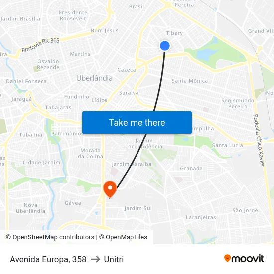 Avenida Europa, 358 to Unitri map