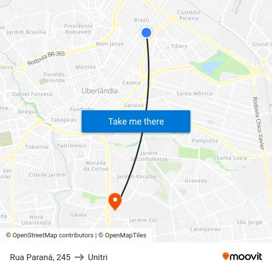 Rua Paraná, 245 to Unitri map