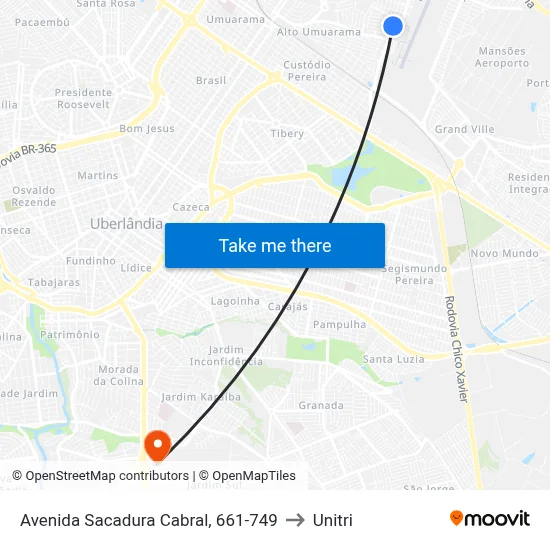 Avenida Sacadura Cabral, 661-749 to Unitri map