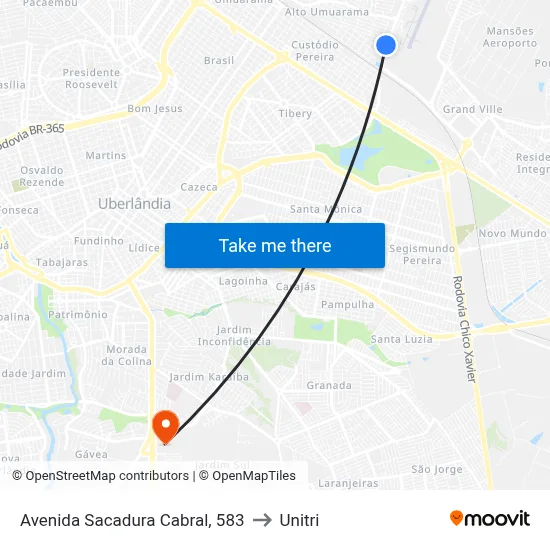 Avenida Sacadura Cabral, 583 to Unitri map
