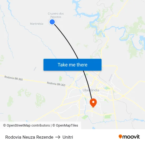 Rodovia Neuza Rezende to Unitri map