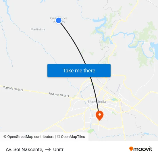 Av. Sol Nascente, to Unitri map