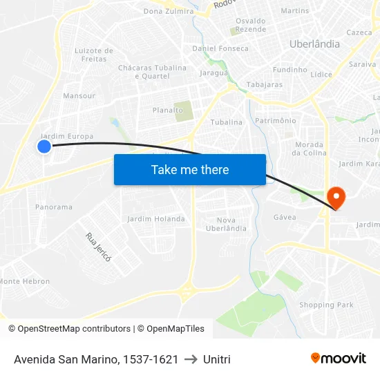 Avenida San Marino, 1537-1621 to Unitri map